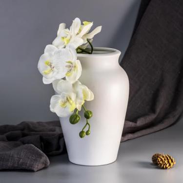 Imagem de CLYANCE Vaso de cerâmica para decoração de casa, vaso de cerâmica de 23 cm de largura, vaso de fazenda vintage, decoração neutra boho, vaso rústico de terracota para sala de estar, entrada, piso,