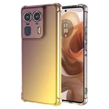 Imagem de Vokuha Capa de celular para Moto Edge 50 Ultra, capa protetora traseira de TPU à prova de choque para Motorola Edge 50 Ultra 5G preta/dourada