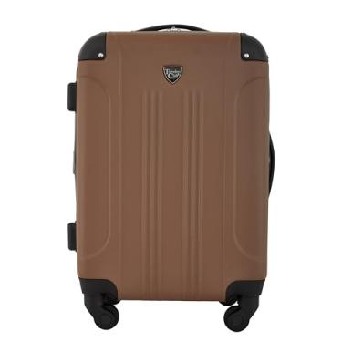 Imagem de Travelers Club Bagagens giratórias expansíveis Chicago Hardside, Caramelo de rum, 20" Carry-On, Bagagens giratórias expansíveis Chicago Hardside