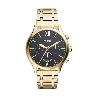 Imagem de Fossil Relógio Fenmore de aço inoxidável dourado multifuncional tamanho médio BQ2366, Gold