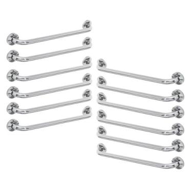 Imagem de Alça de Apoio Barra Inox 50cm Kit 12 Unidades Idoso Gestante Cadeirant