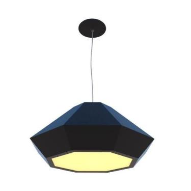 Imagem de Lustre Pendente Facetado Diamante 52x24cm 2xE27 Madeira - FOXLustres, 
