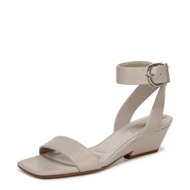 Imagem de Franco Sarto Sandália feminina de salto Savini, Couro cinza Vicenza, 6 Wide