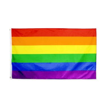 Imagem de Flaglink Bandeira do Orgulho Gay 9,5 cm x 1,5 m - Faixa de bandeiras de arco-íris