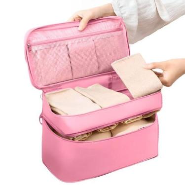 Imagem de Kit Organizador Mala Viagem Bolsa 2pç Impermeável Necessaire  Alça de 