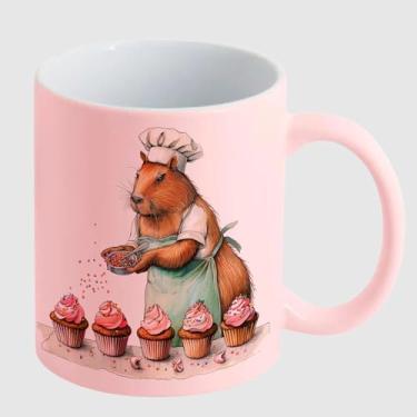 Imagem de Caneca Cerâmica Rosa Candy - CAPIVARA MAMAE BOLO 1