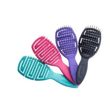 Imagem de Dompel Escova de cabelo Maya, escova antiestática, design especial, evita o frizz, leve, escova para cabelos afro-americanos/africanos. 4 peças (verde, rosa, roxo, preto)