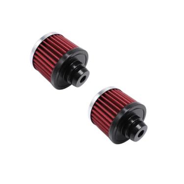 Imagem de 2 pçs/conjunto SHLPDFM Filtro de Ar Cromado Tampa de Válvula Push In Breather 3-1/10.2 cm OD Filtro Lavável Vermelho Lado Aberto Serve para Orifício 3-1/10.2 cm SBC BBC 350 454 Chevy