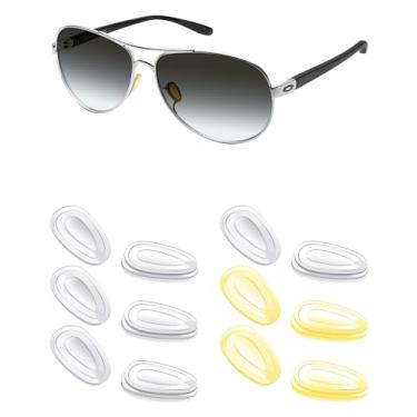 Imagem de Mryok 6 pares de protetores de nariz de substituição para óculos de sol Oakley Blender - Transparente e amarelo claro