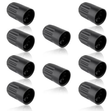 Imagem de Motoall 10 peças de plástico preto pneu válvula haste longa tampa tampas para TR20008 TPMS