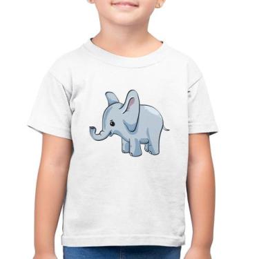 Imagem de Camiseta Algodão Infantil Elefante Bebê - Foca na Moda, Branco, 6