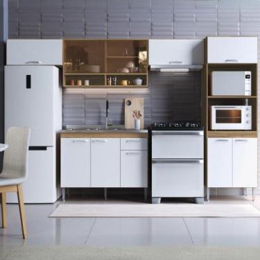 Imagem de Cozinha Completa Modulada 5 Peças Paris Multimóveis MP2250, Madeirado/