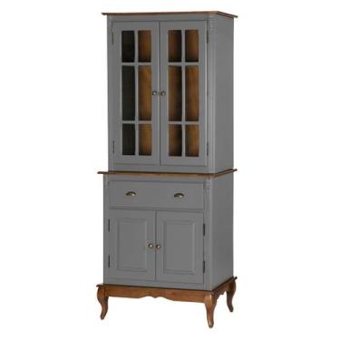 Imagem de Arca Oratório 4 Portas 1 Gaveta 60840 Hannover Linz Móveis, Cinza/Imbu