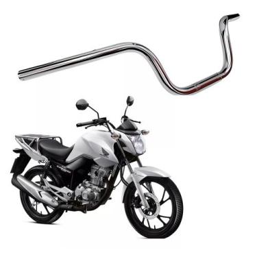 Imagem de Guidão de Moto Modelo Cargo Para Titan Fan 160 Reforçado Cromado Com F