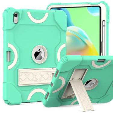 Imagem de Grifobes Capa para iPad de 11 polegadas (A16) 2025 / 10ª geração 11 polegadas 2022, iPad 11/10ª capa com suporte para lápis, capa protetora resistente com suporte para meninas e crianças (verde)