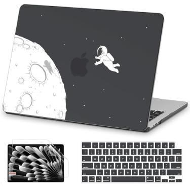 Imagem de AKIT Capa compatível com MacBook Air de 13 polegadas 2025 2024-2022 M4 M3 M2 A3240 A3113 A2681, capa rígida de plástico padrão para laptop + protetor de tela + capa de teclado para MacBook Air de 13,6