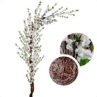 Imagem de Cerejeira Artificial Curva Sakura Grande Sem Vaso Decoração - Flor de 
