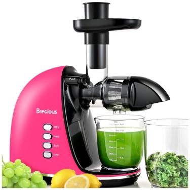 Imagem de Centrifuga de Frutas com 2 Velocidades, Motor Silencioso e Função Reversa, 110V 150W, BRECIOUS, Rosa Forte