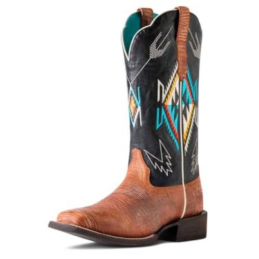 Imagem de Ariat Bota feminina Frontier Chimayo Western, Estampa marrom Kona/preto antigo, 38