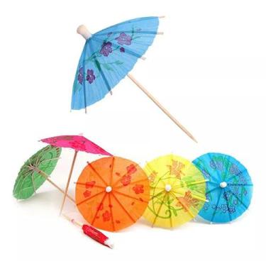 Imagem de 100 Palitos Guarda Sol Petisco Vabenne Bambu Buffet Eventos - VABENE