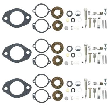 Imagem de Vkinman Conjunto de 3 kits de reparo de carburador 18-97352, substituição para motor de popa Mercury 35 40 65 HP Inlines 2 e 6-Cyl Substituição para Sierra 4556 4557 4558, substitui 1395-5109-1