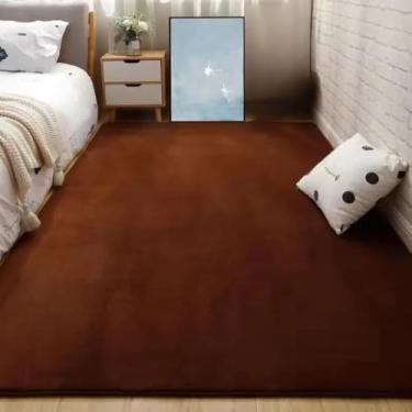 Imagem de Tapetes cinza Coral Veludo Sala de estar Tapete antiderrapante Tapetes de cabeceira Grande tapete macio Tapete de jogo infantil Decoração retangular para casa, 4,200X300cm