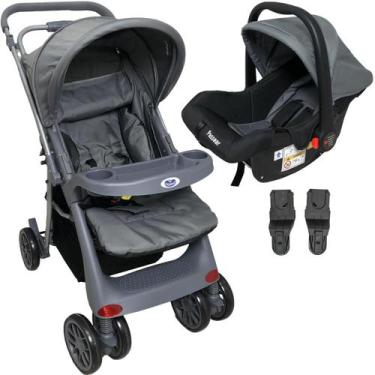 Imagem de Carrinho de Bebe com Bebe Conforto Passear Baby Atena Cinza