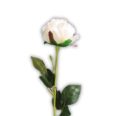 Imagem de Flor Artificial Rosa Branca 60cm - 1 Unidade