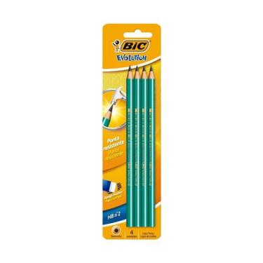 Imagem de Lápis grafite Bic Evolution HB n2 kit cartela com 4 unidades