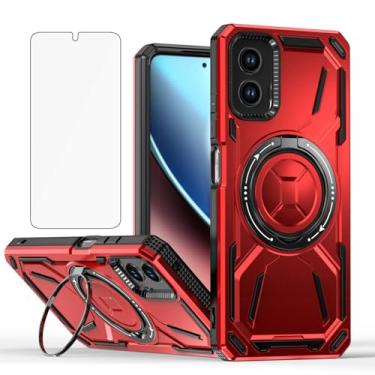 Imagem de Asuwish Capa de celular compatível com Motorola Moto G Power 5G 2024 e protetor de tela de vidro temperado, suporte de anel de metal, suporte à prova de choque, capa G5 para mulheres e homens