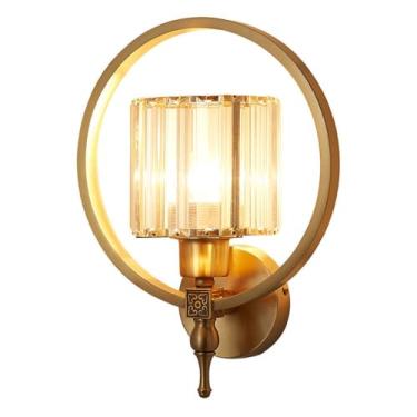 Imagem de Luminária de parede de cabeceira, luminária de parede de latão, luzes de parede de cristal modernas, arandelas de parede douradas, luminária de parede de cristal, para sala de estar, quarto,