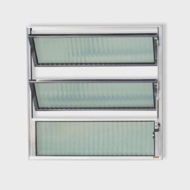 Imagem de Janela Basculante de Alumínio 60x60cm com Vidro Canelado Anodizado Master Brimak