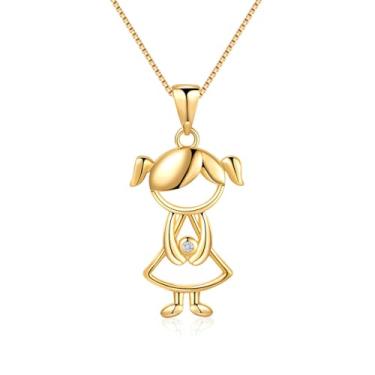 Imagem de FLORA COLAR FOLHEADO A OURO 18K MENINA ZIRCÔNIA PINGENTE