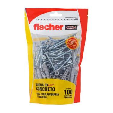 Imagem de Bucha Sx8 Stand Up Pouch com 100 Unidades Cinza - Fischer