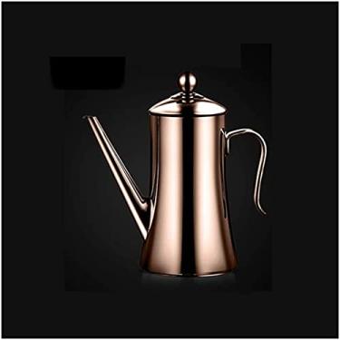 Imagem de Dispensador de óleo de cozinha de aço inoxidável 1L/1,5L, pote de azeite de oliva, molho de soja, vinagre, galheteiro, bico antigotejamento para cozinhar, cozinha, restaurante, churrasco (tamanho: 1,5