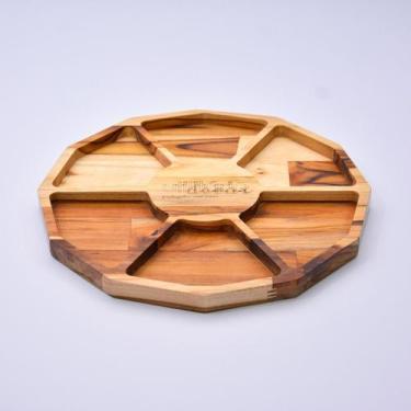 Imagem de Petisqueira em Madeira Teca com Gravação Personalizada - 32x32cm - Uti