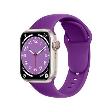 Imagem de DONEGANI Pulseira esportiva feminina C1D Ultra 2 de 49 mm, série 10 de 46 mm, 9, 8, 7, 45 mm e 41 mm, SE 6, 5, 4, 44 mm e 40 mm, 3 2 1 42 mm e 38 mm iWatch, pulseira de silicone Queen roxa