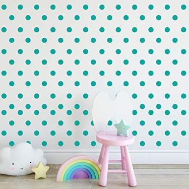 Imagem de Adesivo de Parede Bolinhas Azul Tiffany 144un