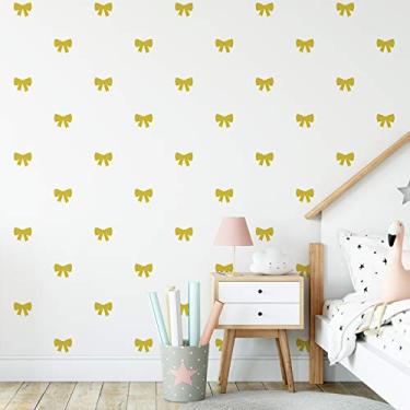 Imagem de Adesivo de Parede de Laços Dourados 60un 7x6cm Cobre 4m²