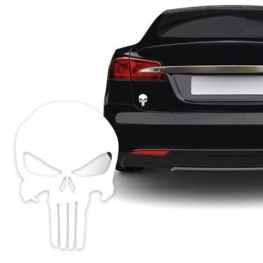 Imagem de Adesivo Resinado Caveira O Justiceiro Branca Carro Moto - SPORTINOX