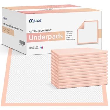 Imagem de MKISS Protetores De Cama Resistentes 40" X (20 Unidades), Descartáveis Superabsorventes Para Incontinência, Extragrandes E Grossos Adultos, Crianças, Bebês, Idosos Animais Estimação