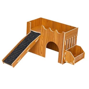 Imagem de IEUDNS Hamster House de madeira cobaia esconderious de cabine de animais de estimação de animais de estimação para outros pequenos animais furões hedgehog