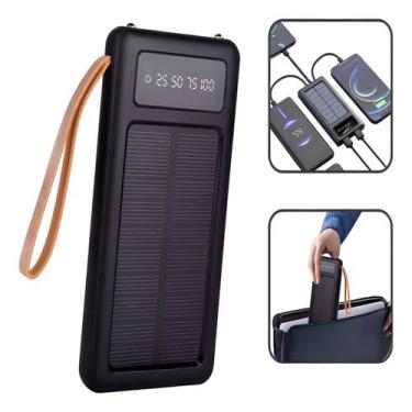 Imagem de Carregador Portátil Solar 20.000mah 5 Em1 Power Bank Preto - It Blue