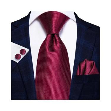 Imagem de Conjunto de Abotoaduras e Lenço de Gravata Prateado para Homens - Idea