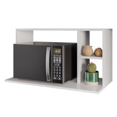 Imagem de Suporte Micro-Ondas Forno Armário Aéreo 80cm 2 Prateleiras Maya M24 Br