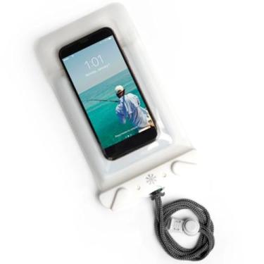 Imagem de Tech Candy Bolsa Dry Spell Water Defender, branca - Bolsa protetora à prova d'água para smartphones e objetos de valor, compatível com tela sensível ao toque transparente, certificação IPX8, com