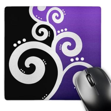 Imagem de 3dRose Mouse pad LLC 20,3 x 20,3 x 0,63 cm, redemoinhos chiques e bolinhas roxas (mp_35713_1)