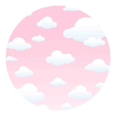 Imagem de Painel Redondo Tecido Sublimado 3D Nuvens Frd-5847