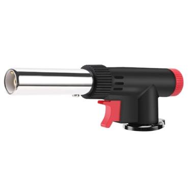 Imagem de CORKAS Maçarico de butano, tocha de cozinha recarregável profissional, tocha de sopro de chama ajustável para sobremesas, creme, brulee, soldagem DIY, churrasco e cozimento, preta (combustível butano não incluído)