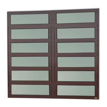 Imagem de Janela De Aluminio Basculante 2 Seções Elite Vidro Boreal 120cm X 240cm Brimak Corten